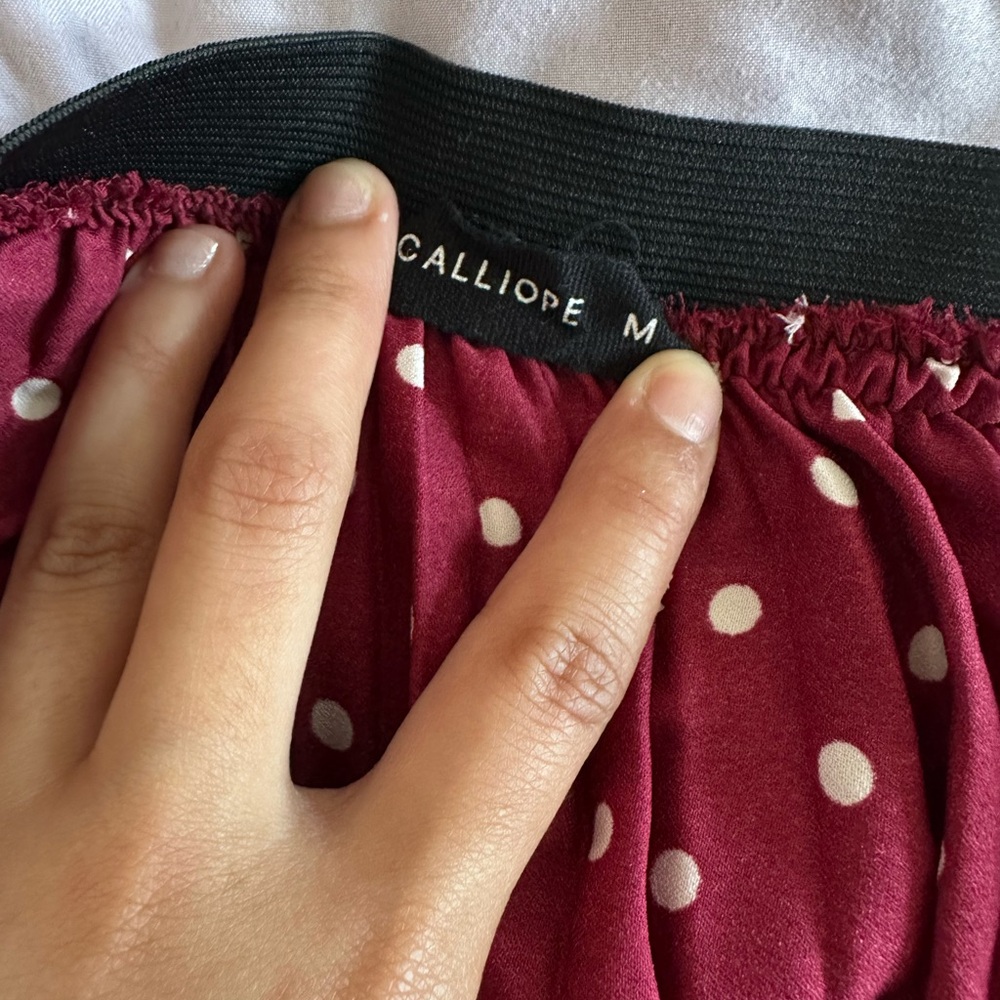 Calliope Burgundy Polka Dot Skirt